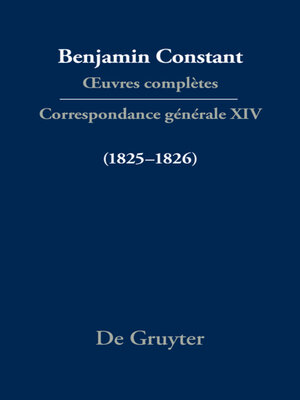 cover image of Correspondance générale 1825–1826